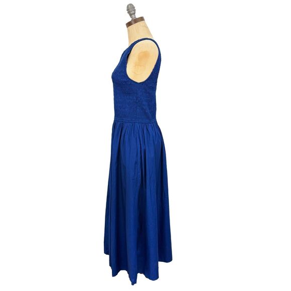 MADEWELL Melody Scoopback Smocked Midi Dress Petite PL Blue Moon A-Line NWT B61 - Picture 5 of 7